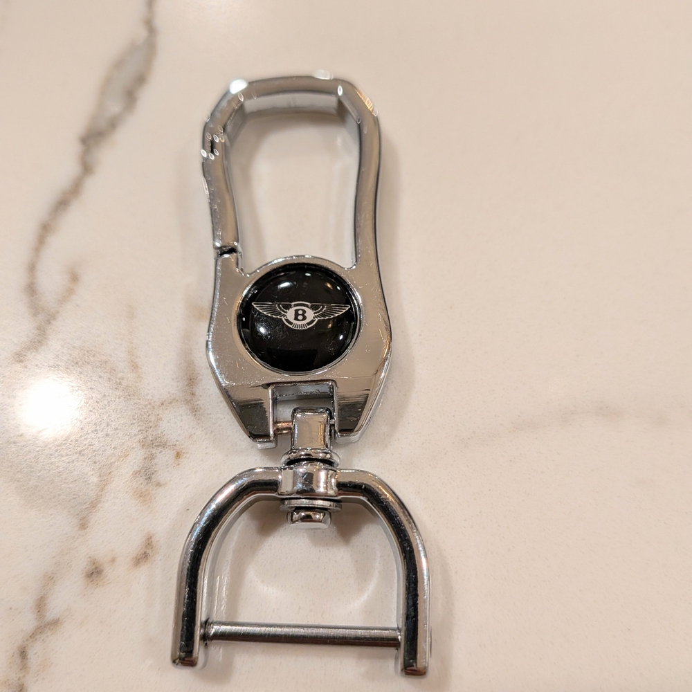 Silver Keychain with Black Accent